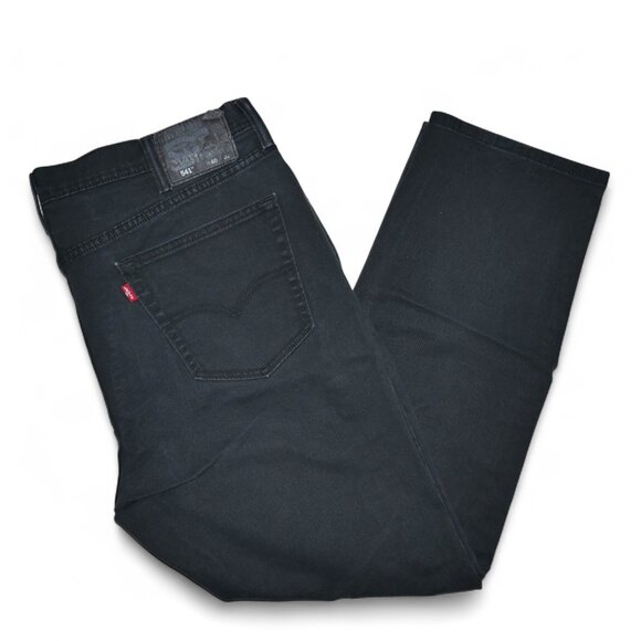 Levis 541 Men's Actual Size 40x30 Jeans Stretch Denim Regular Tapered Leg Black - Picture 10 of 10